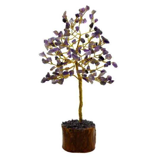 Decoratieve edelsteenboom van amethist, 18 cm hoog met verfijnde kristaldetails