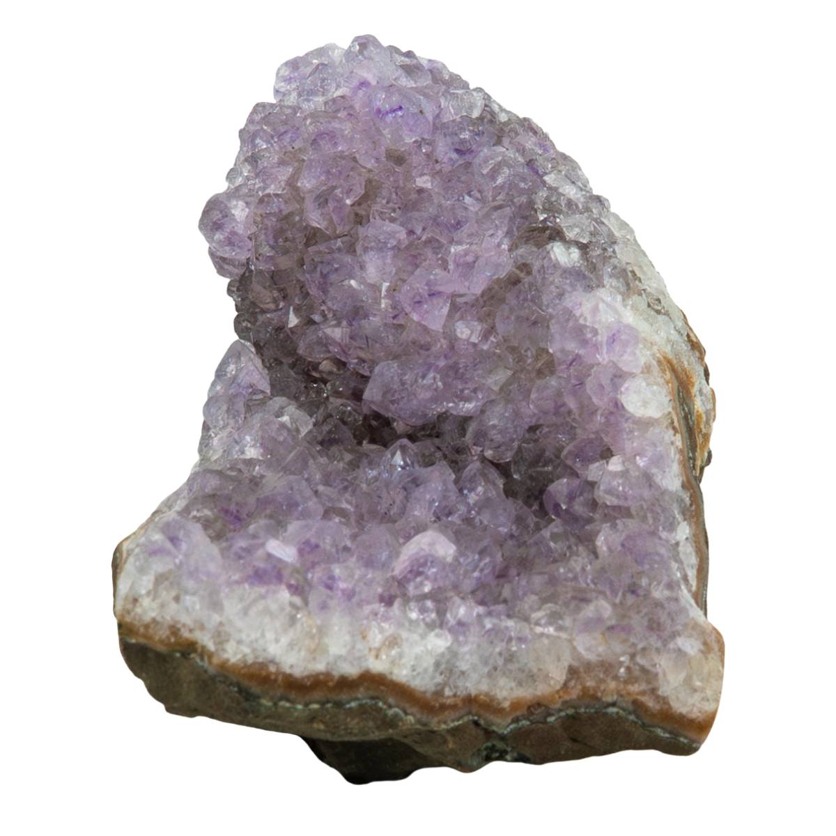 Ruwe amethist edelsteen uit Brazilië met zichtbare kristalstructuur, 225–275 gram