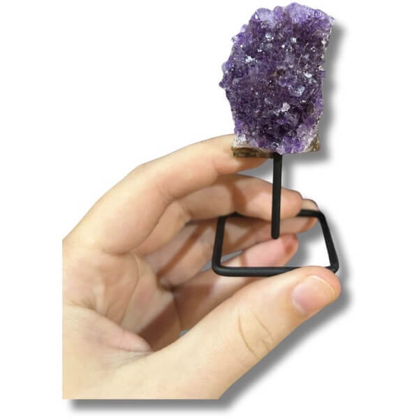 Mini Amethist kristal op standaard voor interieur en meditatie