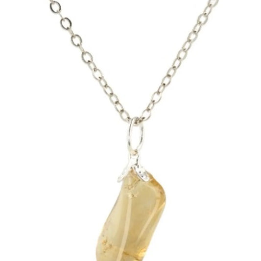 Citrien edelsteen hanger voor energie, vitaliteit en zelfvertrouwen