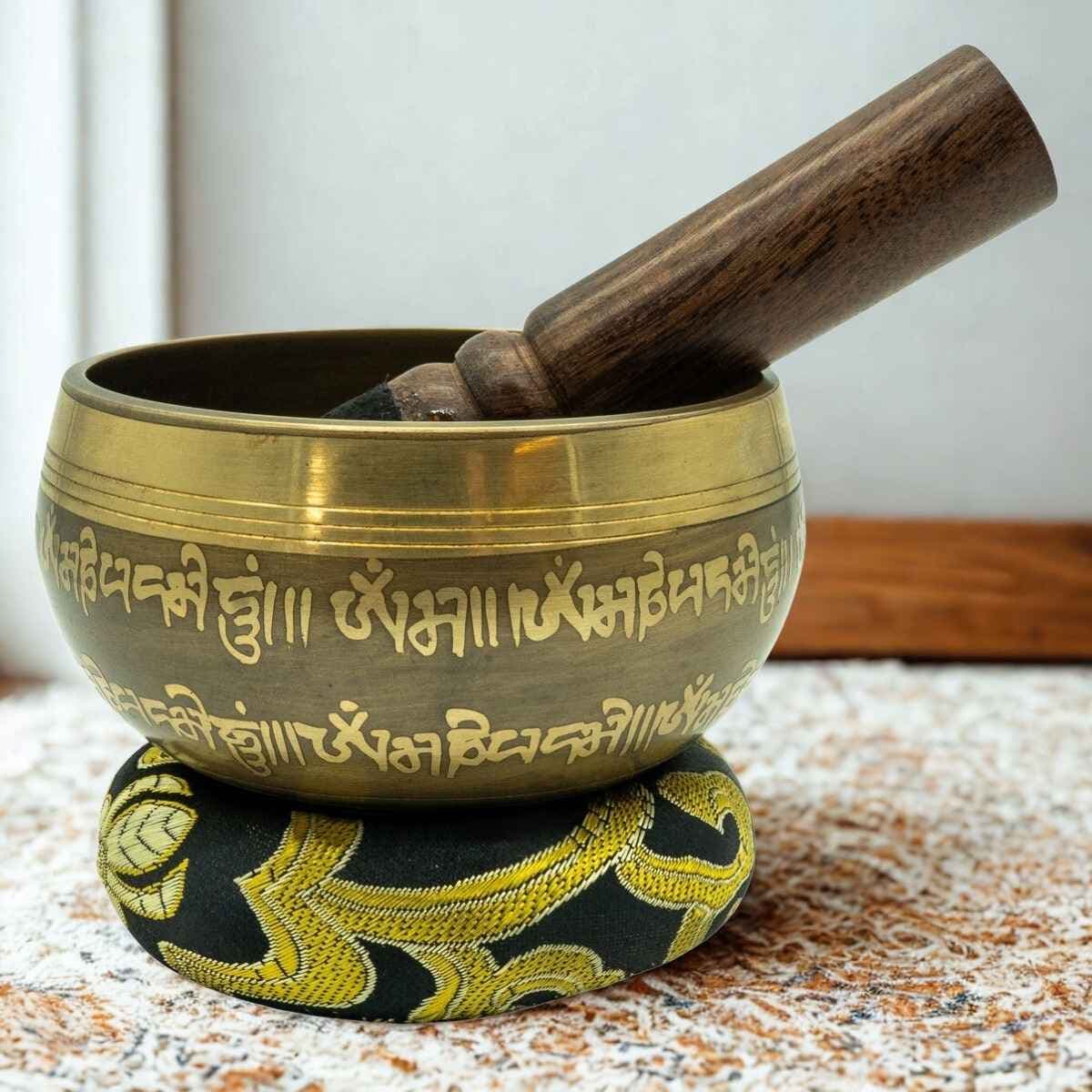 Nepalese handgemaakte klankschaal met helende frequenties 440-528 Hz