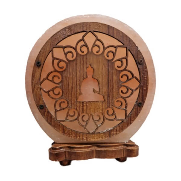 Spirituele verlichting met Boeddha design van Himalaya zout