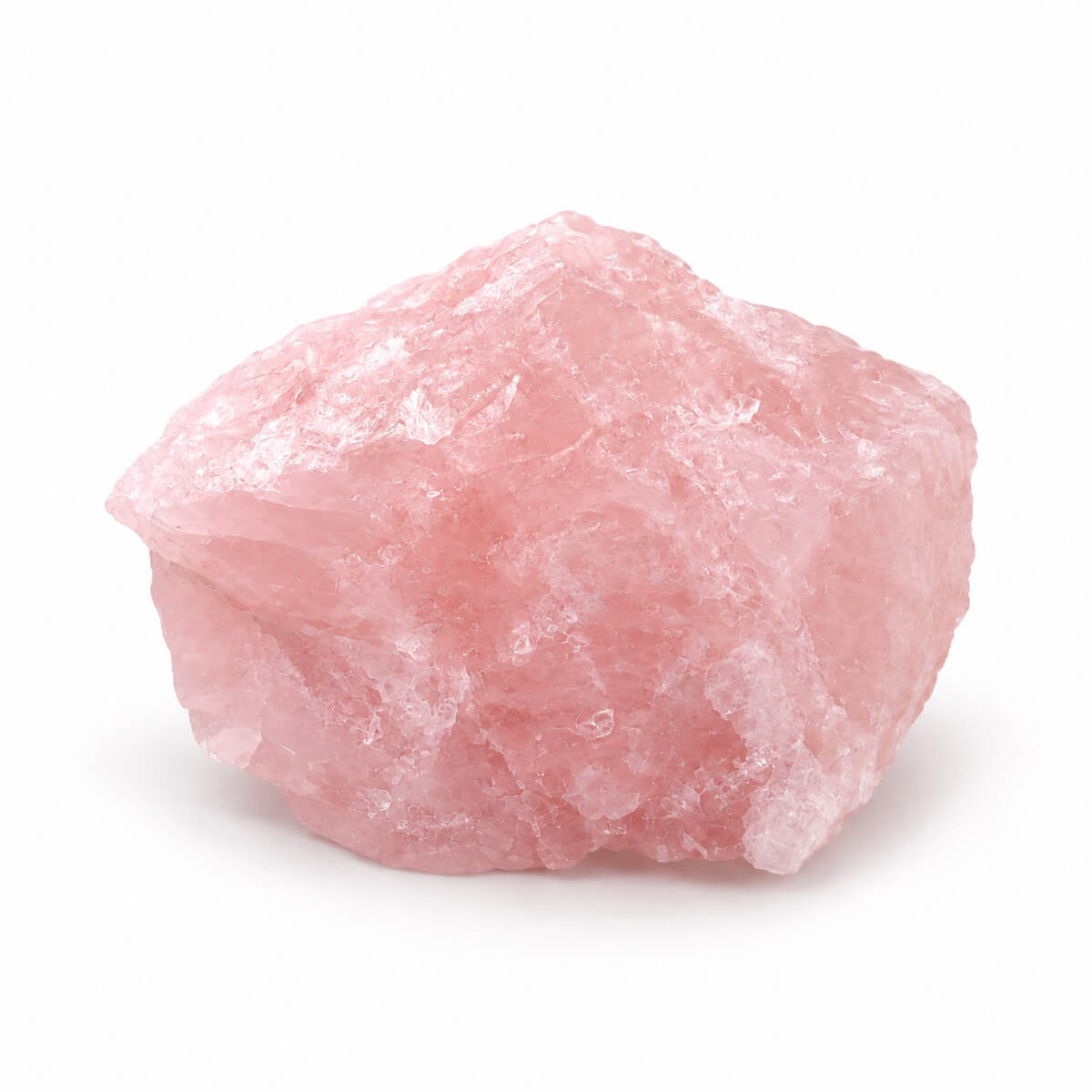 Natuurlijke roze rozenkwarts edelsteen met unieke structuur