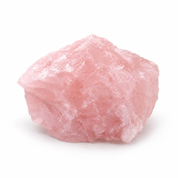 Natuurlijke roze rozenkwarts edelsteen met unieke structuur