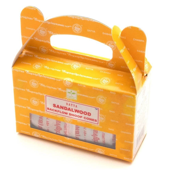 Set van natuurlijke Satya backflow-wierookkegels met sandelhoutgeur