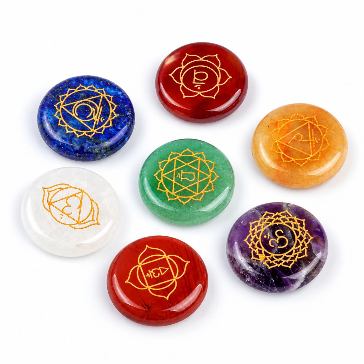 Chakra edelstenen set met 7 natuurlijke edelstenen
