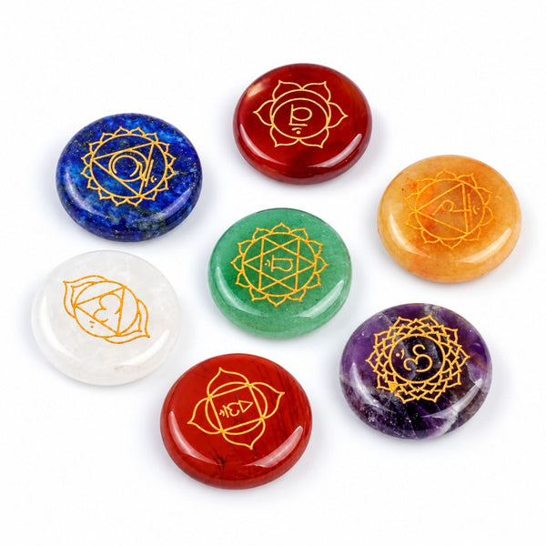 Chakra edelstenen set met 7 natuurlijke edelstenen